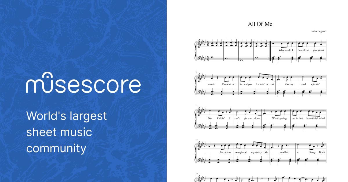 Subir demoler Jarra All Of Me Sheet music for Piano (Solo) | Musescore.com
