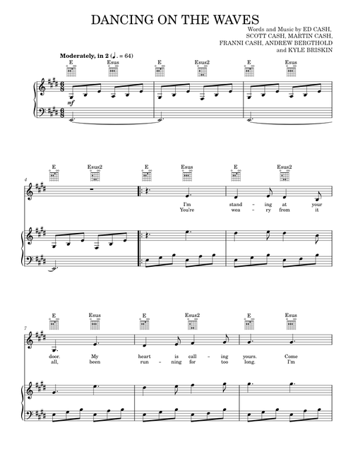 Dancing On The Waves - We The Kingdom (Piano-Vocal-Guitar)