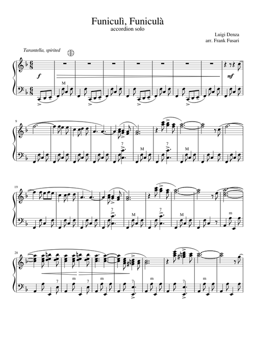 Funiculì, Funiculà accordion solo