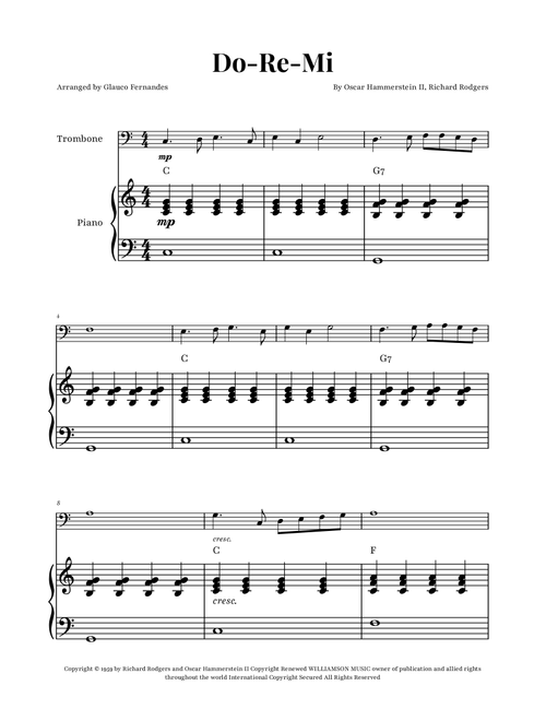 Do-Re-Mi (Arr. Glauco Fernandes) - Various Artists (Trombone and Piano)