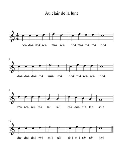 Au clair de la lune