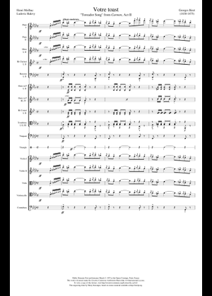 ジョルジュ・ビゼー 歌劇「カルメン」ヴォーカルスコア R.L. Smith 楽譜】ビゼー「カルメン〜前奏曲」newヴィオラ四重奏版