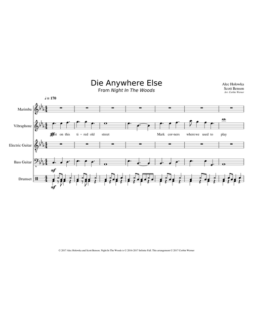Die Anywhere Else - For Percussion Ensemble