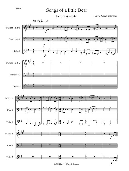 Songs of a little Bear for brass sextet - Trombone 1: Csaba Ritter, Trumpet 1: Mihály Könyves-Tóth, Trumpet 2: Péter Bognár (Brass Ensemble)