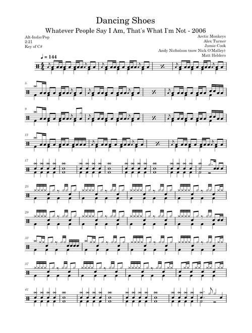 Dancing Shoes – Artic Monkeys Dancing Shoes – Arctic Monkeys drum part