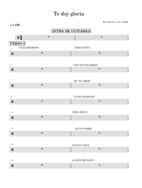 Te doy gloria – En Espíritu Y En Verdad Te doy gloria