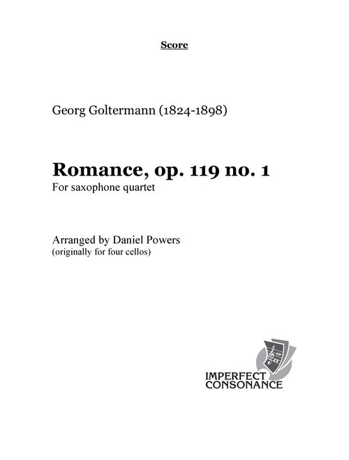 Romance, op. 119 no. 1 (Arr. Daniel Powers) - Georg Goltermann (1824-1898) (Woodwind Ensemble)