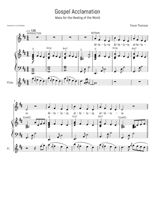 Alleluia, Gospel Acclamation, Mass for the Healing of the World, Trevor Thomson