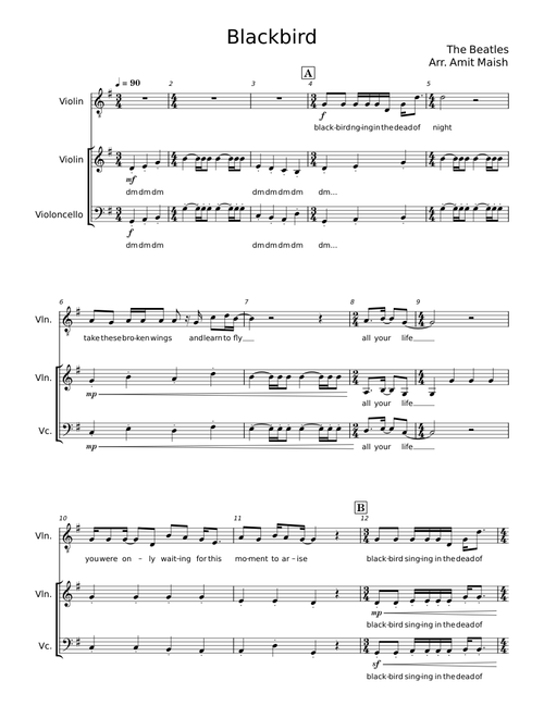 Blackbird – The Beatles for String Trio
