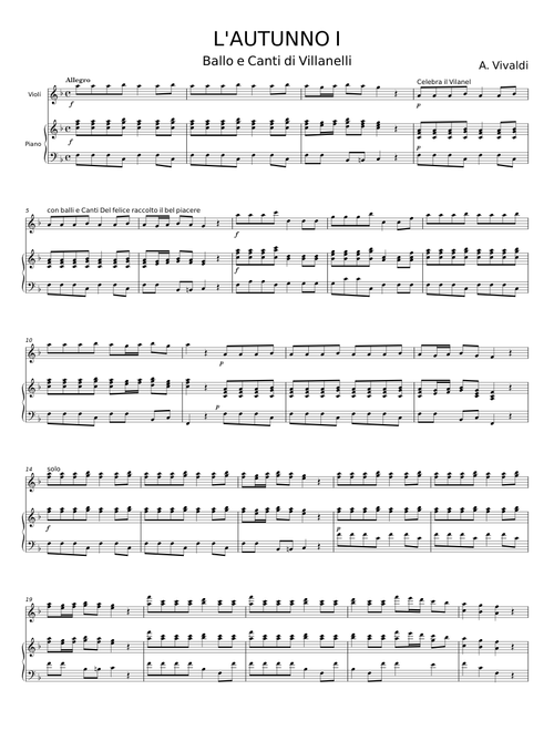 Concerto No. 3 in F major, Op. 8, RV 293, "Autumn" (L'autunno) - Antonio Vivaldi
