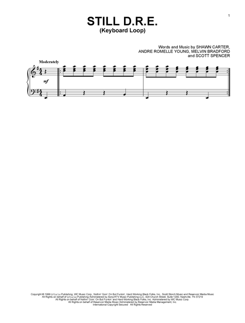 Still D.R.E. (Keyboard Loop only) - Dr Dre & Snoop Dogg, Snoop Dogg, Dr Dre (Piano Solo)