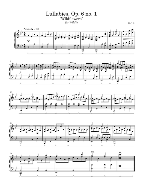 Lullabies Op. 6 no. 1, "Wildflowers"