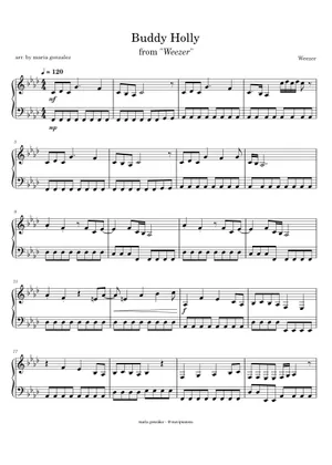 Buddy Holly – Weezer (A weird mixture of Weezer riffs 2) Sheet Music ...