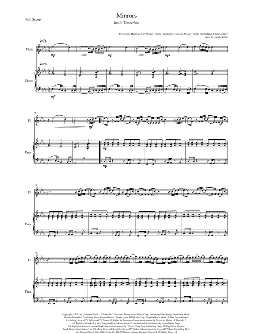 Mirrors (Arr. Fernando Britto) - Justin Timberlake (Flute and Piano)