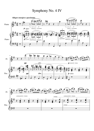 Brahms Symphony #4 fourth movement Sheet Music for Trombone, Flute