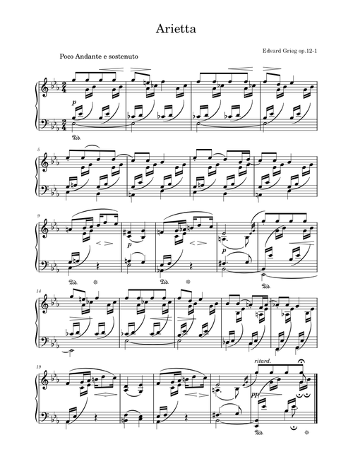 Arietta from "Lyric Pieces", Op.12-1 – Edvard Grieg