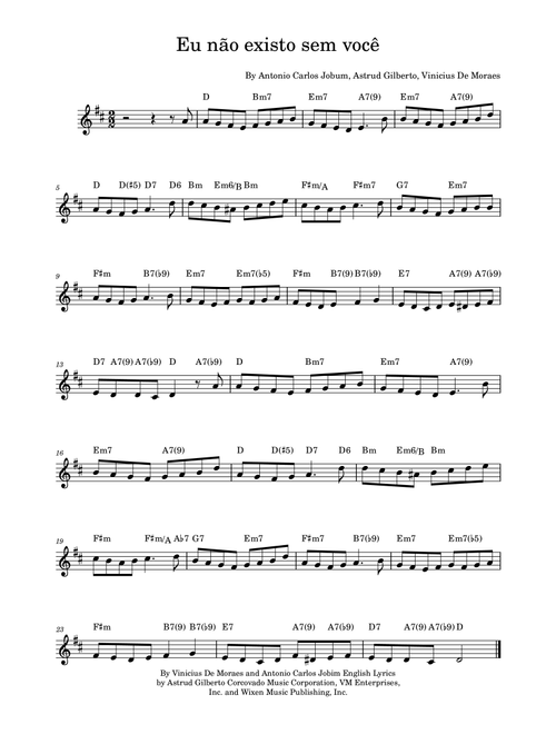 I'm Nothing Without You (Eu Nao Existo Sem Voce) (Arr. Samuel Alcântara) - Astrud Gilberto (Tenor Sax Solo)