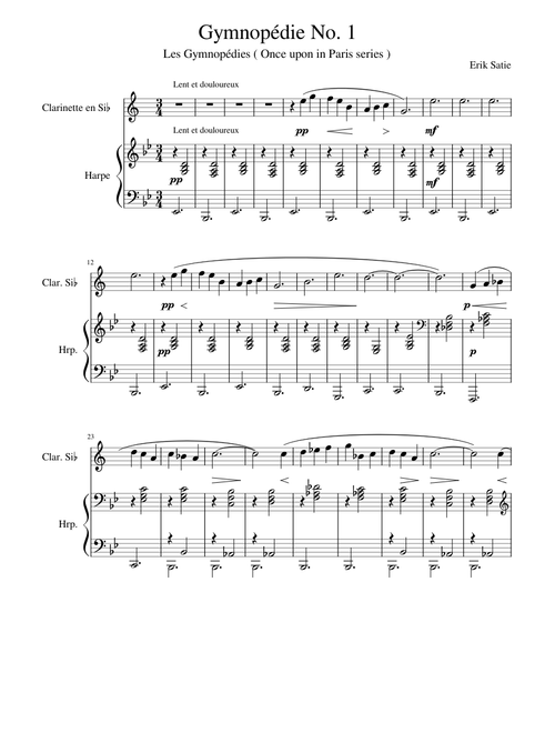 Gymnopedie No 1 - Erik Satie Cla Sib et Harpe