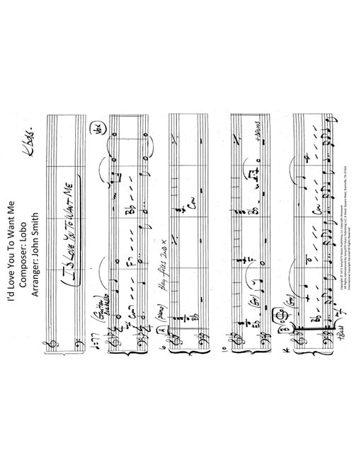 I'd Love You To Want Me (Arr. John Smith) - Lobo (Small Ensemble)
