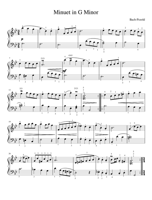 Minuet in G Minor Pezold