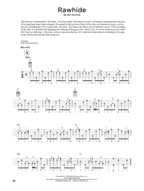 Rawhide (arr. Fred Sokolow) - Bill Monroe (Banjo)