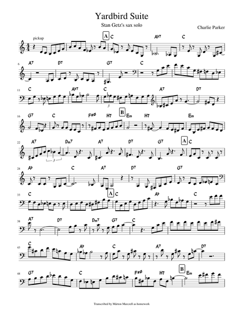 Yardbird Suite - Stan Getz's sax solo