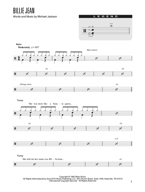 Billie Jean (arr. Kennan Wylie) - Michael Jackson (Drum Chart)