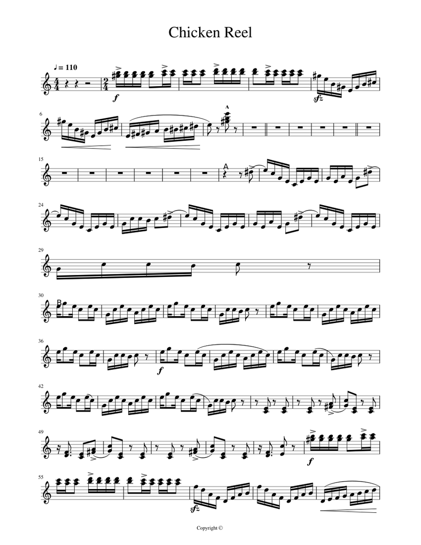 Chicken Reel Sheet music for Harmonica (Solo)