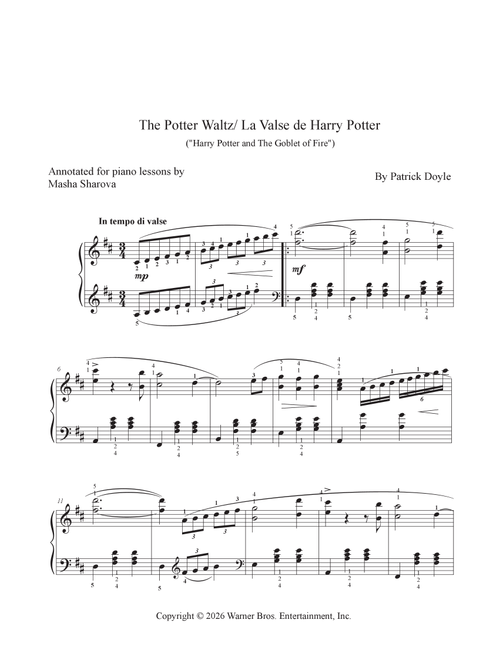 Potter Waltz (Arr. Masha Sharova) - Ost (Original Soundtrack) (Piano Solo)