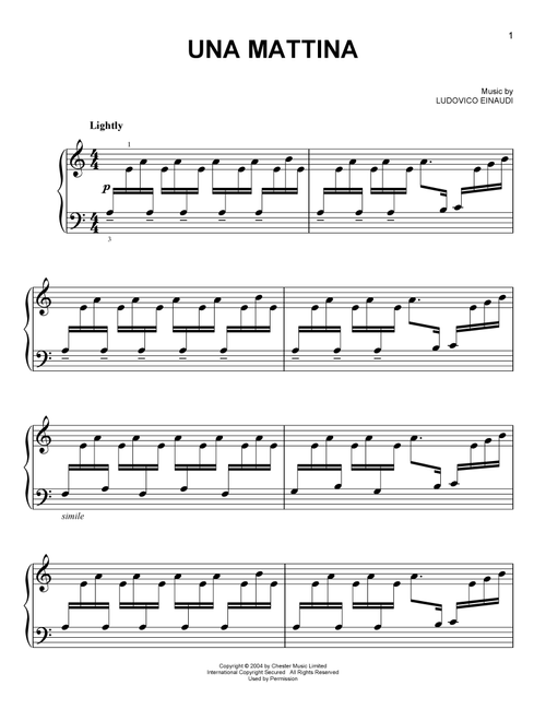 Una Mattina - Ludovico Einaudi (Easy Piano)