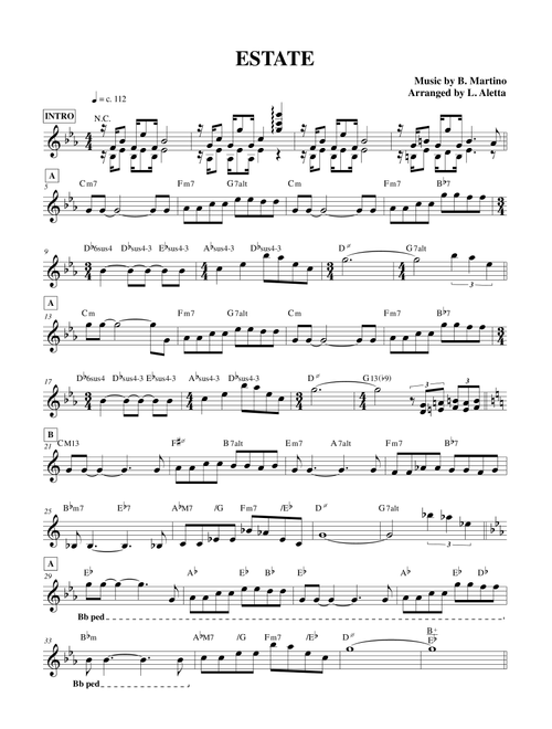 Estate (Arr. Luca Aletta) - Bruno Martino (Small Ensemble)