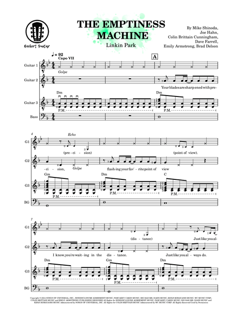 The Emptiness Machine (Arr. Beckert Guitar) - Linkin Park (Guitar Ensemble)