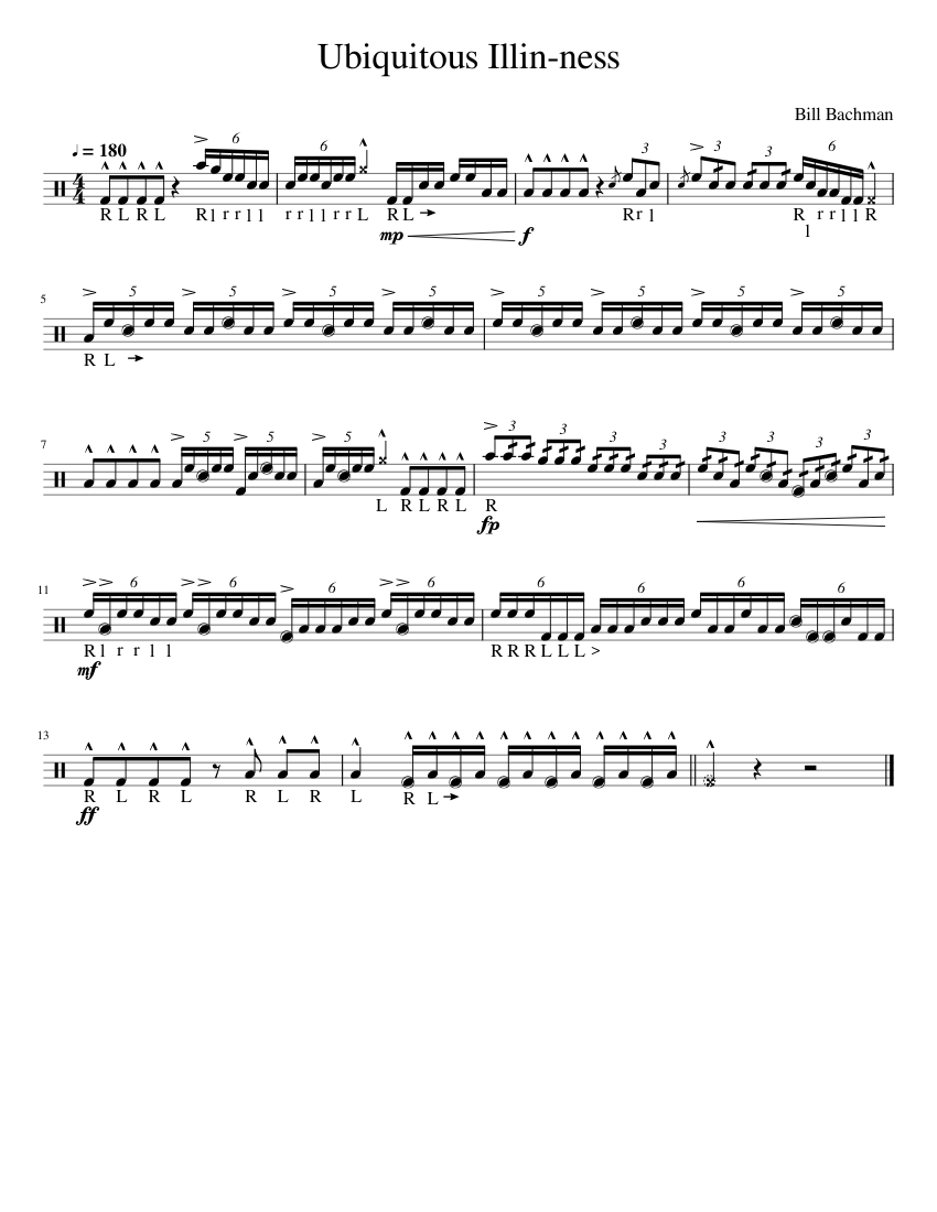 Ubiquitous Illinness Sheet music for Tenor drum (Solo)