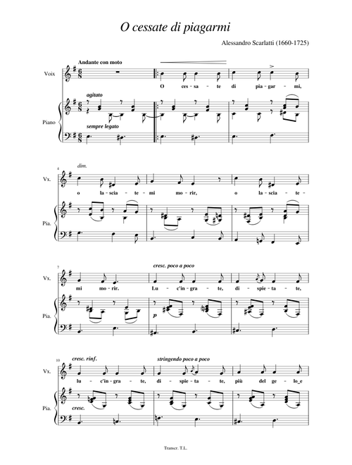 O cessate di piagarmi (Scarlatti)