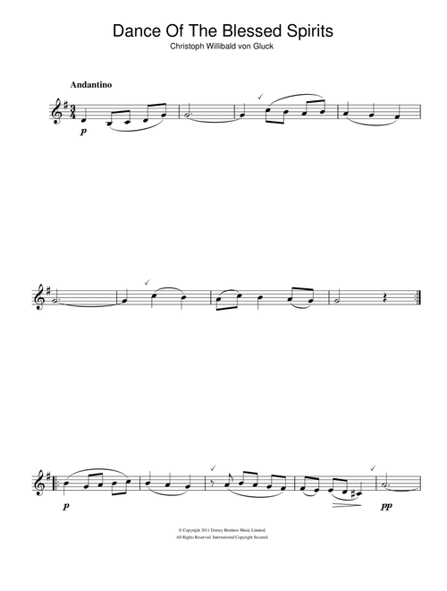 Dance Of The Blessed Spirits (from Orfeo ed Euridice) - Christoph Willibald von Gluck (Clarinet Solo)