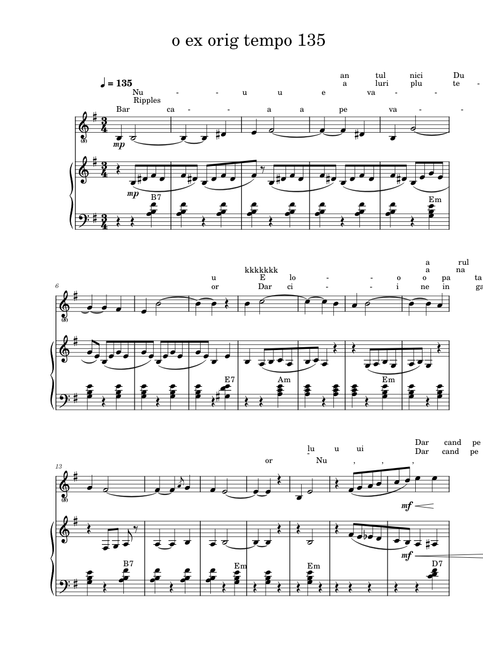 o ex orig tempo 135