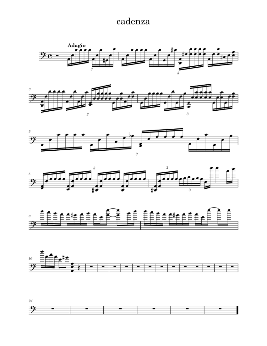 cadenza Sheet Music for Piano (Solo) easy | MuseScore.com
