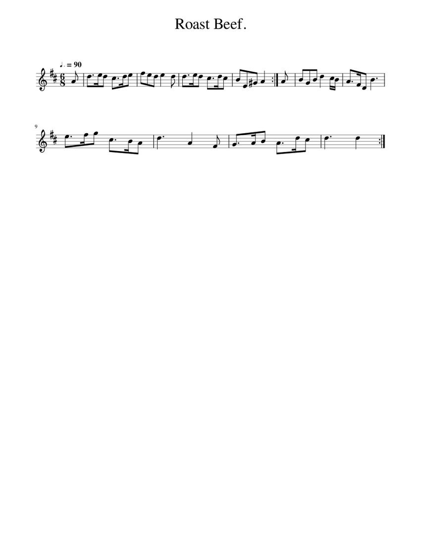 Roast Beef. Sheet Music for Piano (Solo) easy | MuseScore.com