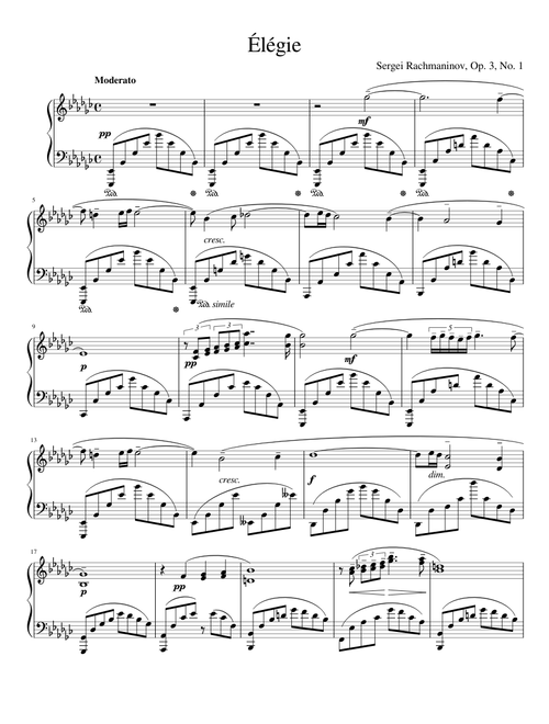 Élégie, Opus 3 No. 1 – Sergei Rachmaninoff