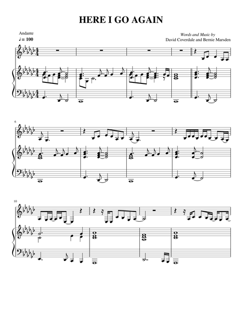 Here I Go Again - Whitesnake (Vocal + Piano)