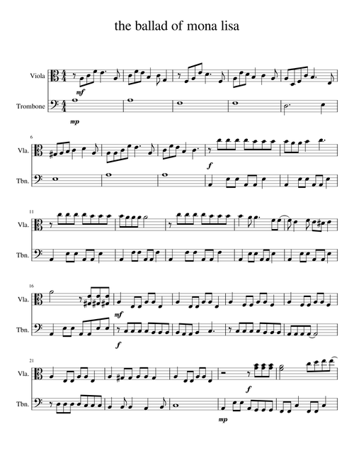 the ballad of mona lisa viola and trombone