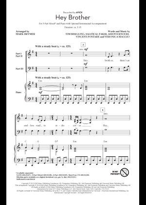 Play Official version of Hey brother Sheet Music by Avicii for