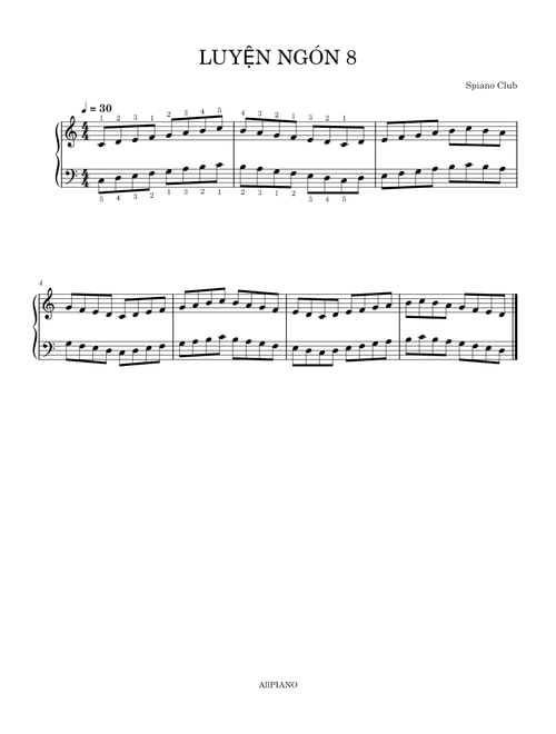 Luyện Ngón 8 - Tempo30