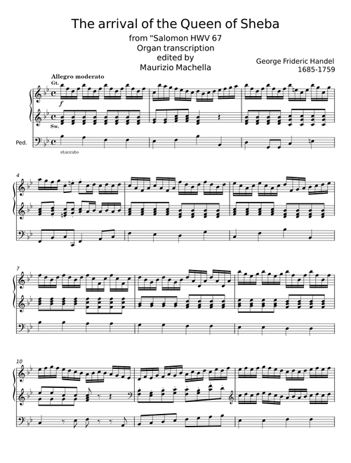The arrival of the Queen of Sheba - George Frideric Handel