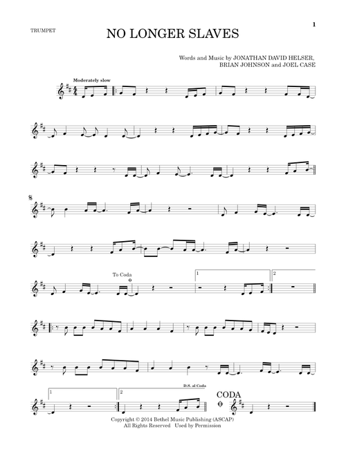 No Longer Slaves - Bethel Music (Trumpet Solo)