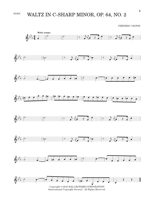 Waltz In C-Sharp Minor, Op. 64, No. 2 - Frédéric Chopin (French Horn Solo)