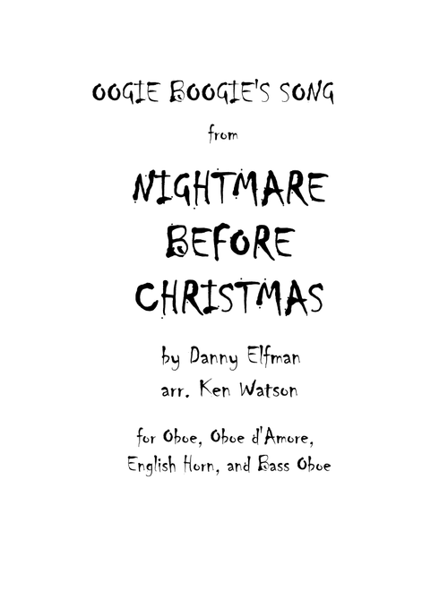 Oogie Boogie's Song (Arr. Ken Watson) - Danny Elfman (Woodwind Ensemble)