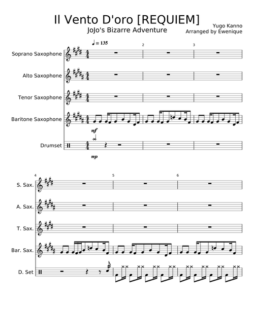 Il Vento D'oro [REQUIEM] - for Sax Quartet+