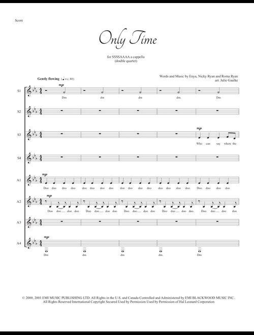 Only Time (Arr. Julie Gaulke) - Enya (Choral, SSAA)