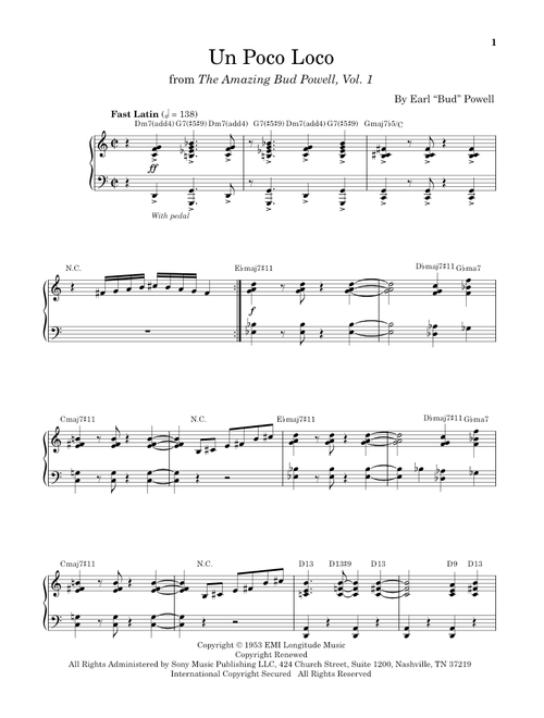 Un Poco Loco - Bud Powell (Piano Transcription)